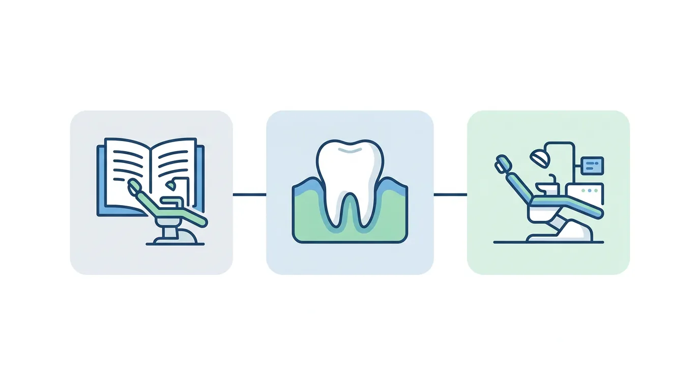 Infografía visual sobre el avance formativo en periodoncia para auxiliares dentales en Málaga